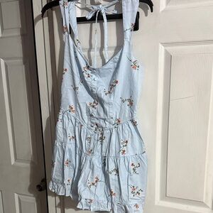 Wild Fable Sky Blue Floral Romper